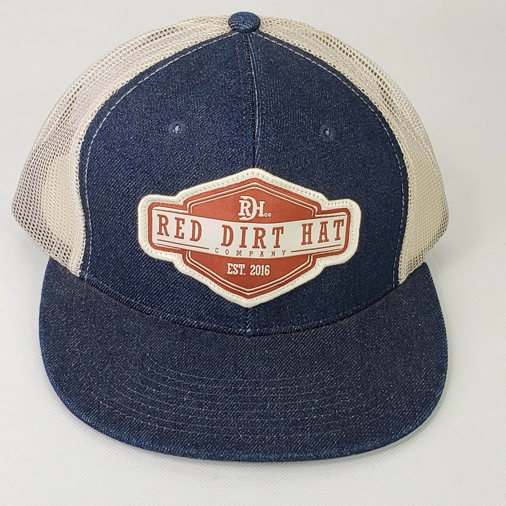 Red Dirt Hat Co Rusted Buckle Navy Blue Denim Cap Snapback Cap Hat